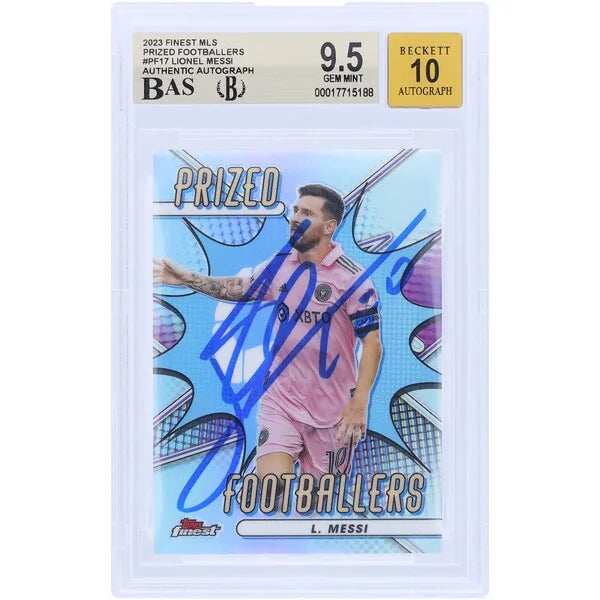 Lionel Messi Signed 2023 Topps Finest MLS #PF-17 | Graded 9.5