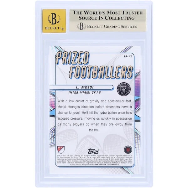 Lionel Messi Signed 2023 Topps Finest MLS #PF-17 | Graded 9.5