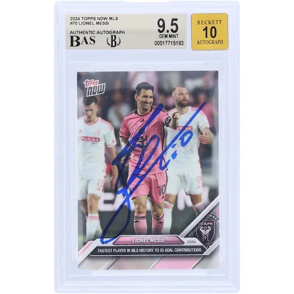 Lionel Messi Signed 2024 Topps Now MLS Card #70 | BAS Authenticated 9.5