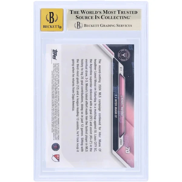 Lionel Messi Signed 2024 Topps Now MLS Card #70 | BAS Authenticated 9.5