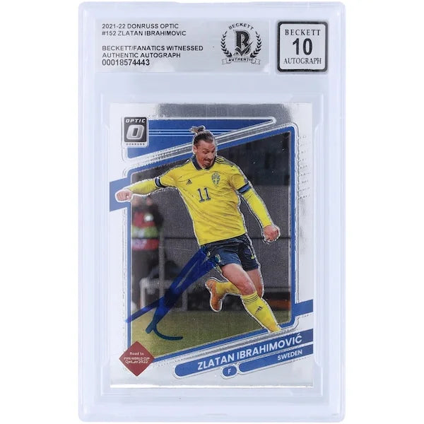 Zlatan Ibrahimovic Signed 2021-22 Panini Donruss Optic #152 | Beckett Graded 10