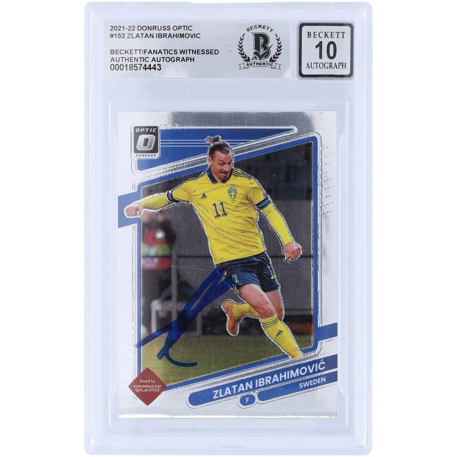 Zlatan Ibrahimovic Signed 2021-22 Panini Donruss Optic #152 | Beckett Graded 10