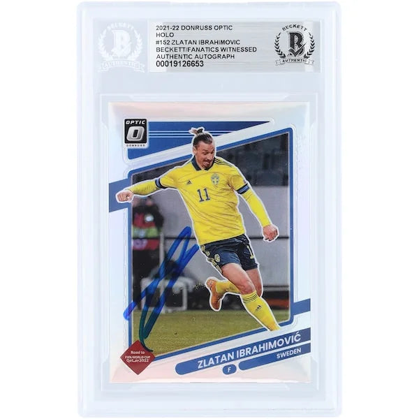 Zlatan Ibrahimovic Signed 2021-22 Panini Donruss Optic Silver Prizm #152 | Beckett Witness