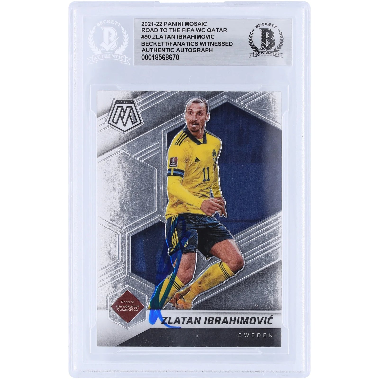 Zlatan Ibrahimovic Signed 2021-22 Panini Mosaic Card #90 | Sweden National Team