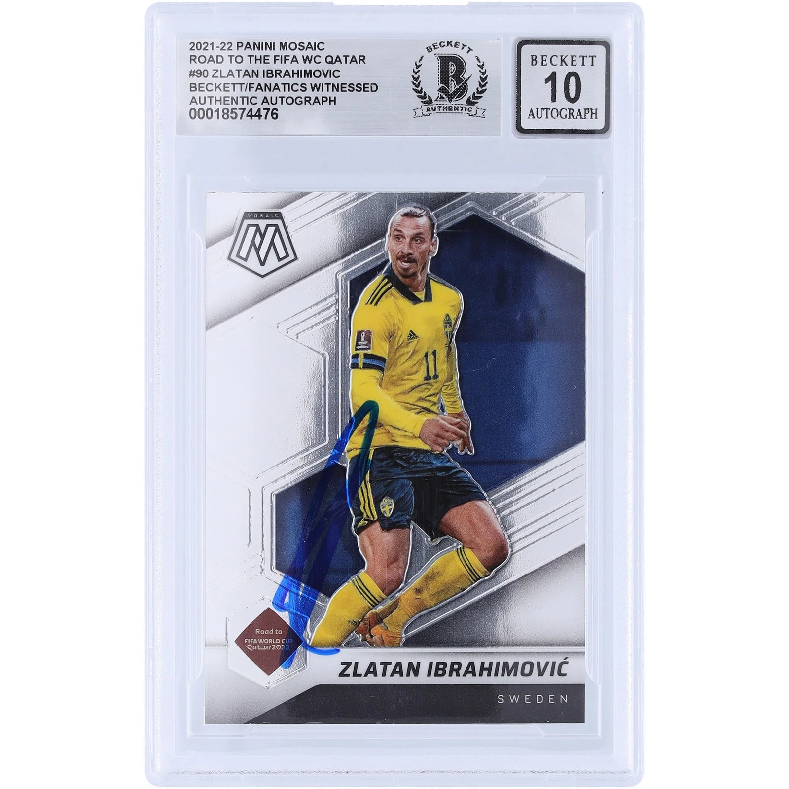 Zlatan Ibrahimovic Signed 2021-22 Panini Mosaic Road to FIFA World Cup Qatar #90 | Beckett
