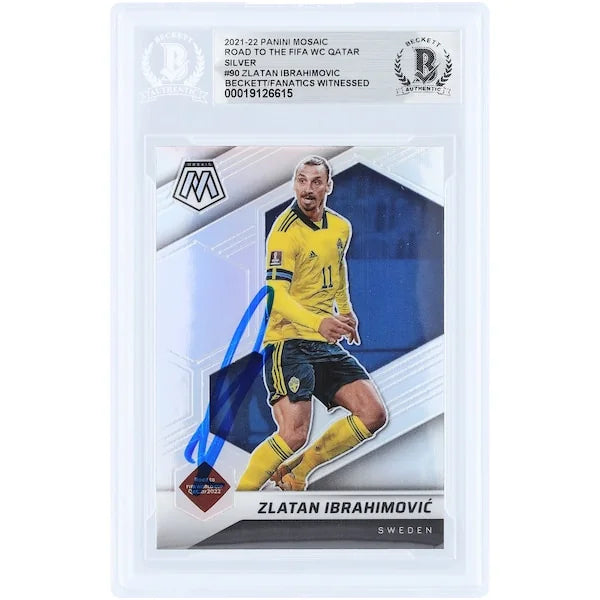 Zlatan Ibrahimovic Signed 2021-22 Panini Mosaic Silver Prizm #90 | Sweden