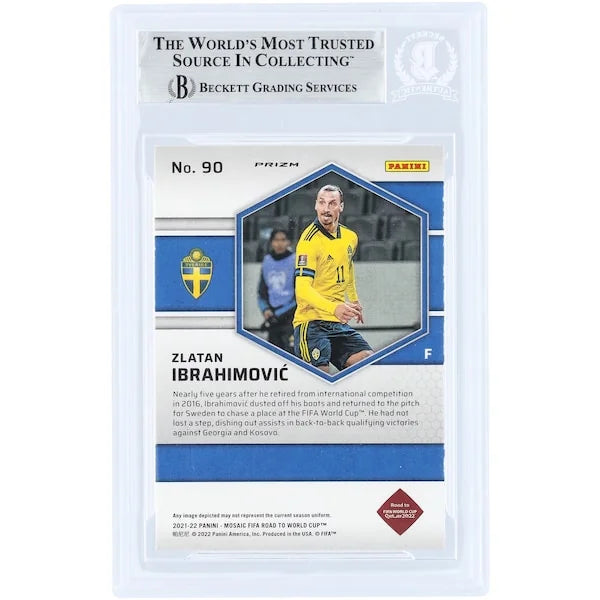 Zlatan Ibrahimovic Signed 2021-22 Panini Mosaic Silver Prizm #90 | Sweden