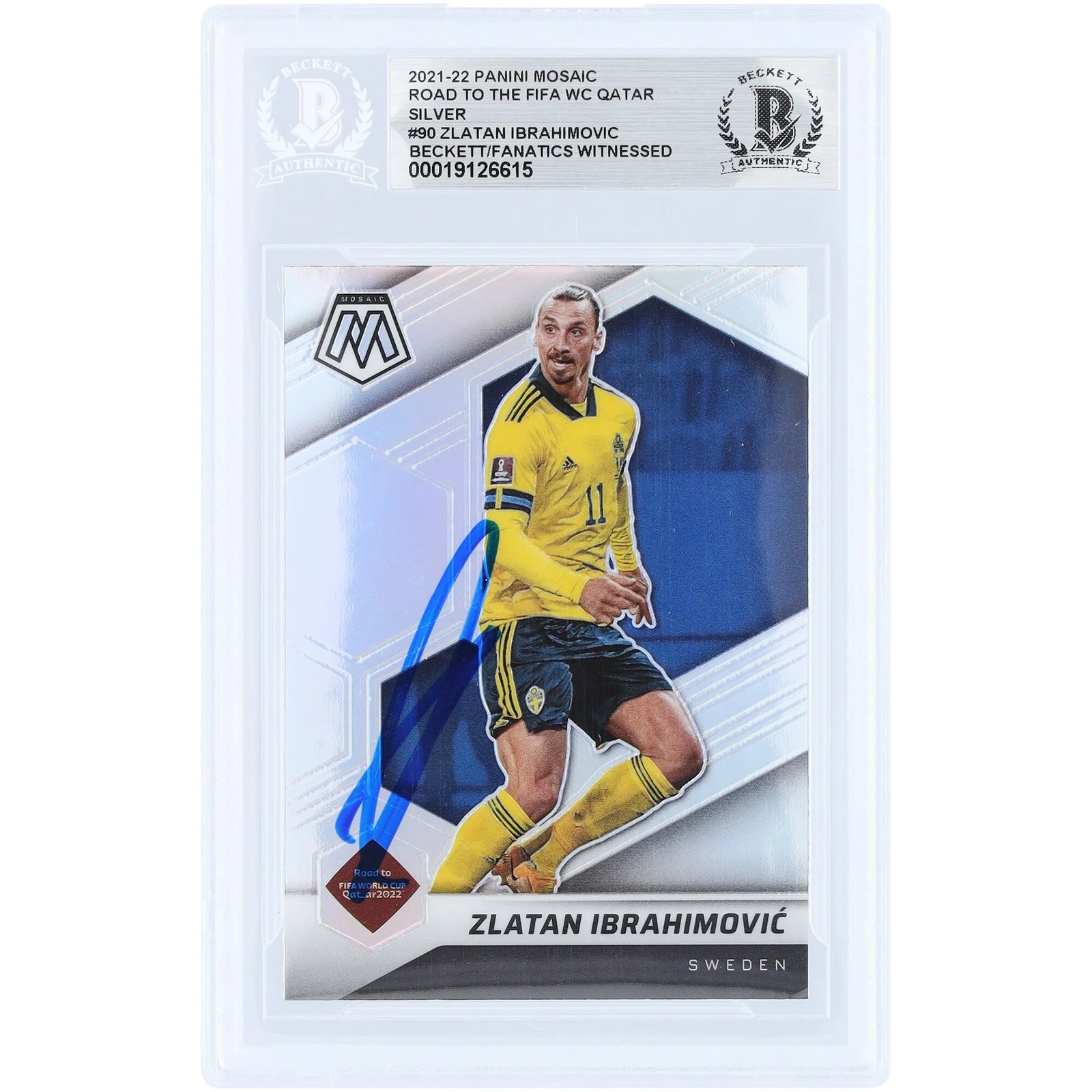 Zlatan Ibrahimovic Signed 2021-22 Panini Mosaic Silver Prizm #90 | Sweden