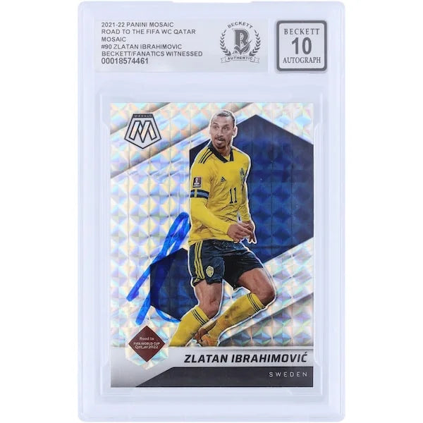 Zlatan Ibrahimovic Signed 2021-22 Panini Mosaic Silver Prizm #90 | Beckett Graded 10