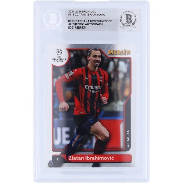 Zlatan Ibrahimovic Signed 2021-22 Topps Merlin UEFA #119 Card | Beckett Authenticated