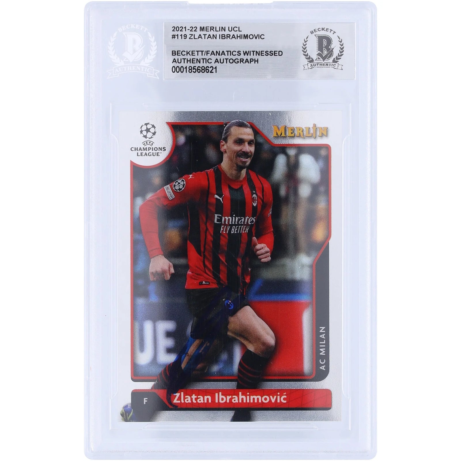 Zlatan Ibrahimovic Signed 2021-22 Topps Merlin UEFA #119 Card | Beckett Authenticated