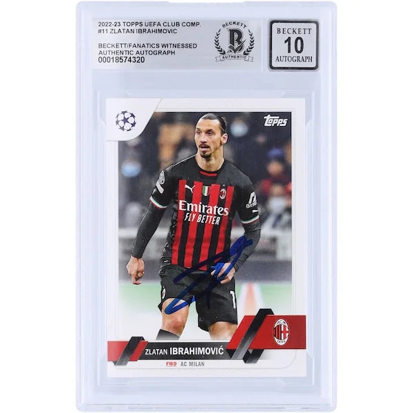 Zlatan Ibrahimovic Signed 2022-23 Topps UEFA #11 Card | Beckett Graded 10