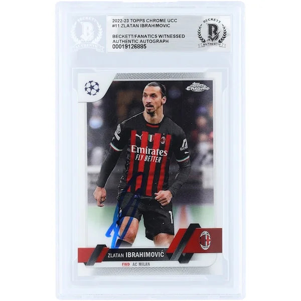 Zlatan Ibrahimovic Signed 2022-23 Topps Chrome UEFA #11 Card | Beckett Authenticated