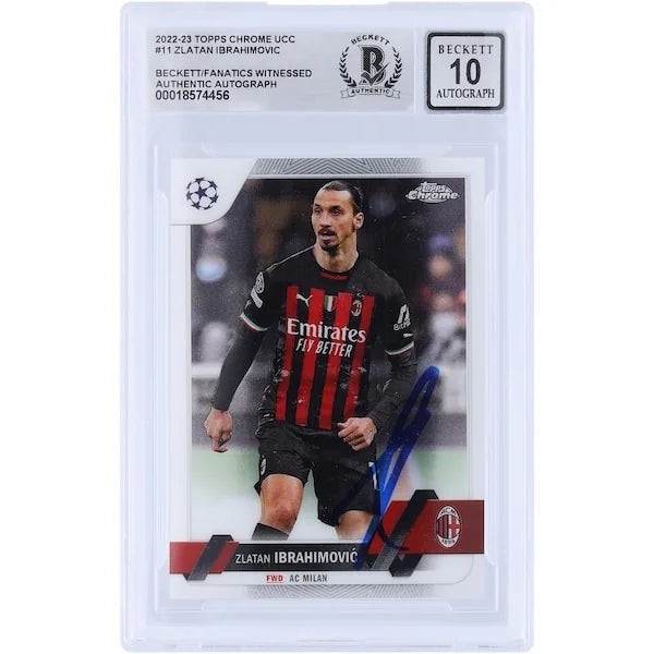 Zlatan Ibrahimovic Signed 2022-23 Topps Chrome UEFA #11 Card | Beckett Graded 10