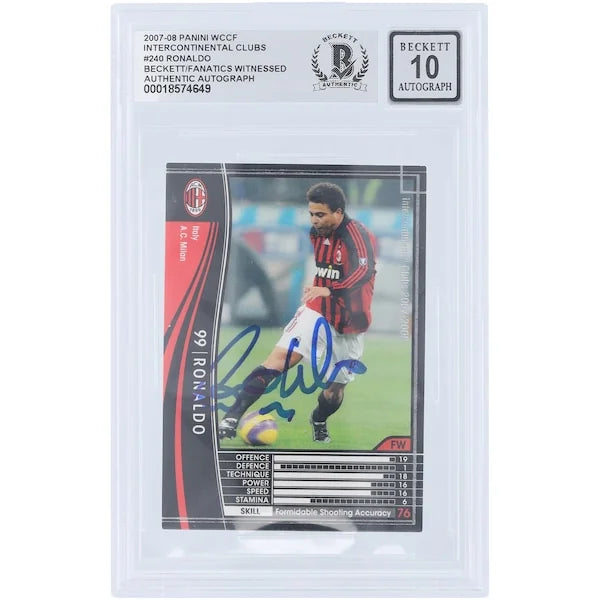 Ronaldo Signed 2007-08 Panini WCCF Intercontinental Clubs #240 | Graded 10