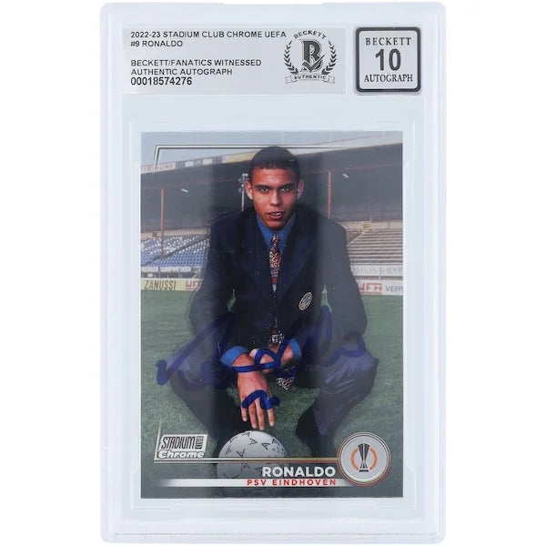 Ronaldo PSV Eindhoven Signed 2022-23 Topps Stadium Club Chrome UEFA #9 Card | Beckett Grad