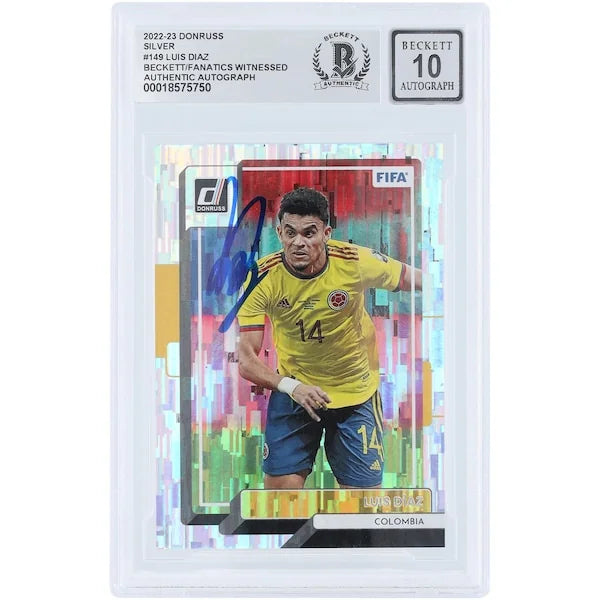 Luis Diaz Signed 2022-23 Panini Donruss Silver #149 Card | Beckett 10
