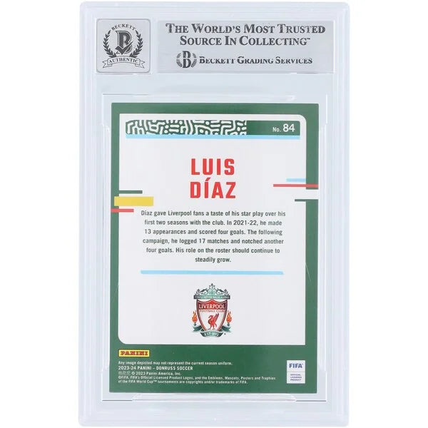 Luis Diaz Signed 2023-24 Panini Donruss Silver #84 | Graded 10