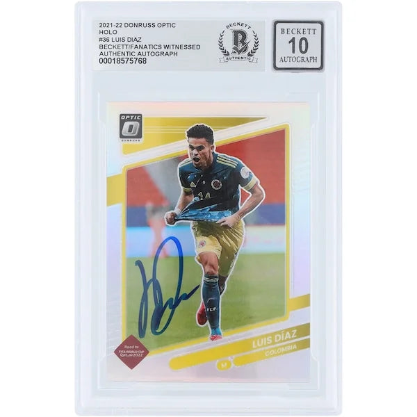 Luis Diaz Signed 2021-22 Panini Donruss Optic Holo #36 | Beckett Graded 10