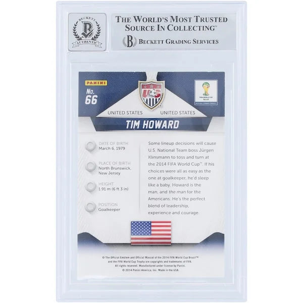 Tim Howard Signed 2014 Panini Prizm World Cup #66 Card | Beckett Authenticated 9/10
