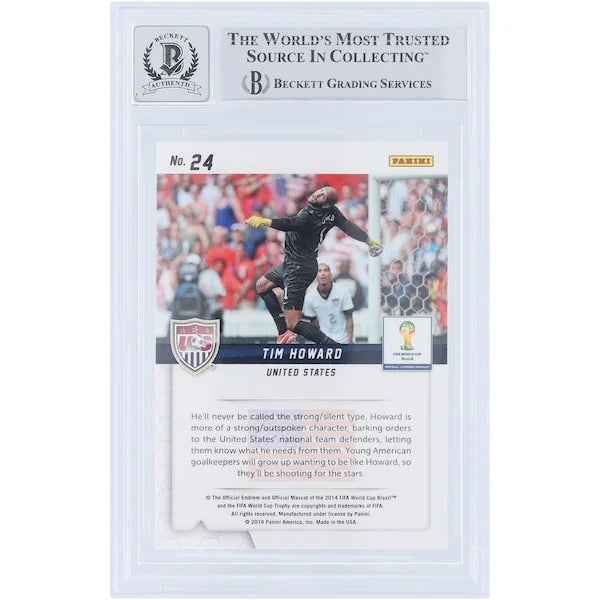Tim Howard Signed 2014 Panini Prizm World Cup Guardians #24 | Beckett 9