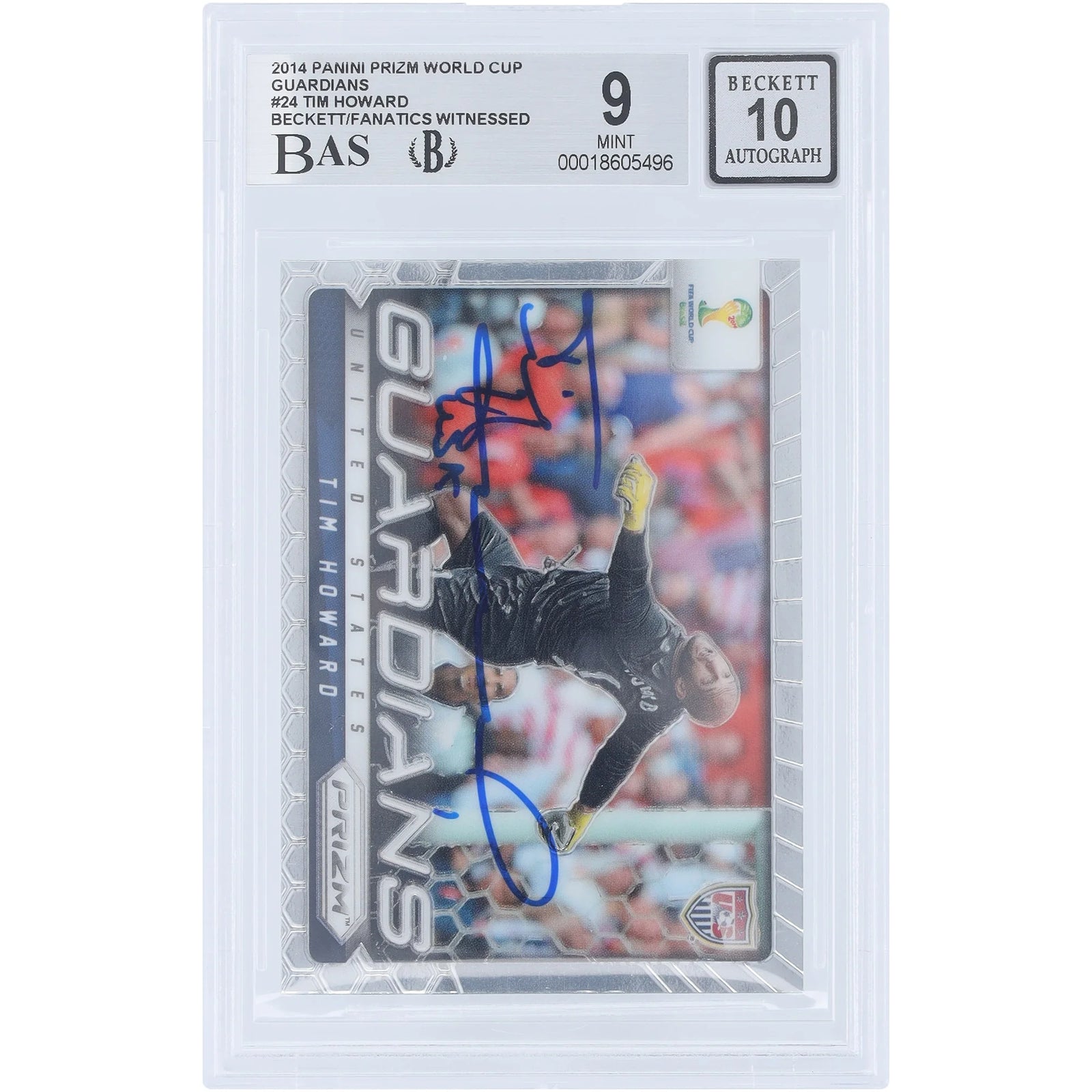 Tim Howard Signed 2014 Panini Prizm World Cup Guardians #24 | Beckett 9