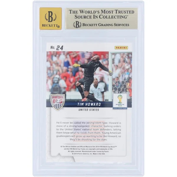 Tim Howard Signed 2014 Panini Prizm World Cup Guardians #24 | Graded 9.5