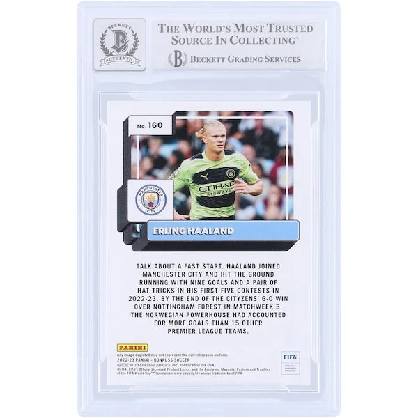 Erling Haaland Signed 2022-23 Panini Donruss #160 | Graded 10