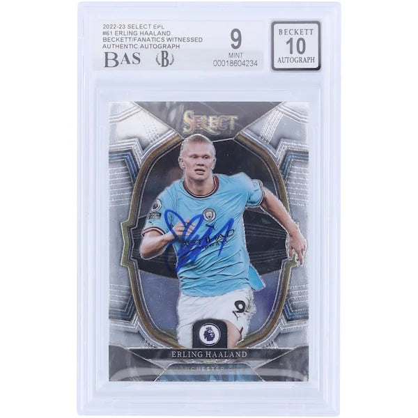 Erling Haaland Signed 2022-23 Panini Select #61 Card | Beckett 9
