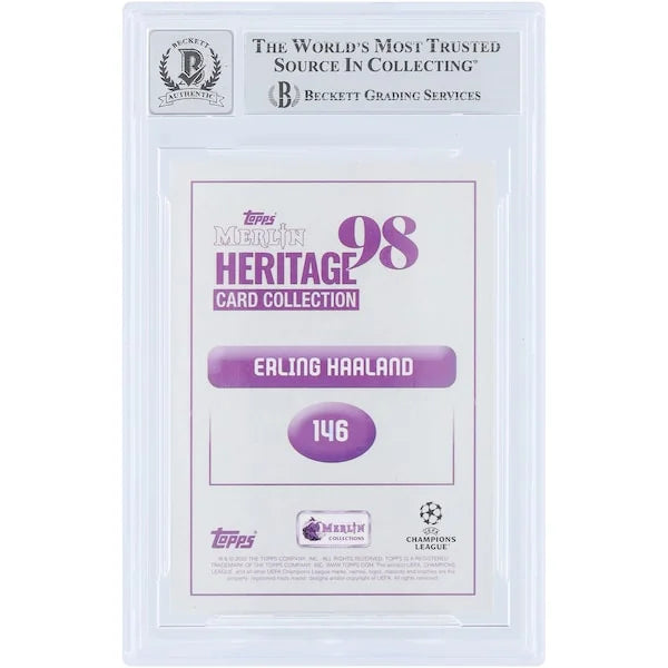 Erling Haaland Signed 2022-23 Topps Merlin UEFA Heritage #146 | Graded 10