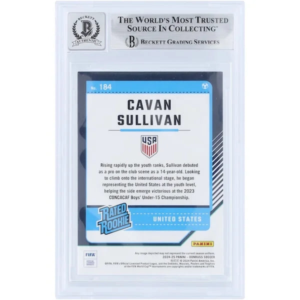 Cavan Sullivan Signed 2024-25 Panini Donruss Optic Rated Rookie #184 | Beckett Authenticat