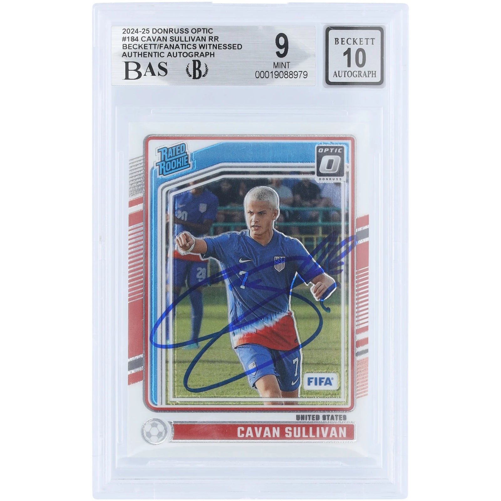 Cavan Sullivan Signed 2024-25 Panini Donruss Optic Rated Rookie #184 | Beckett Authenticat