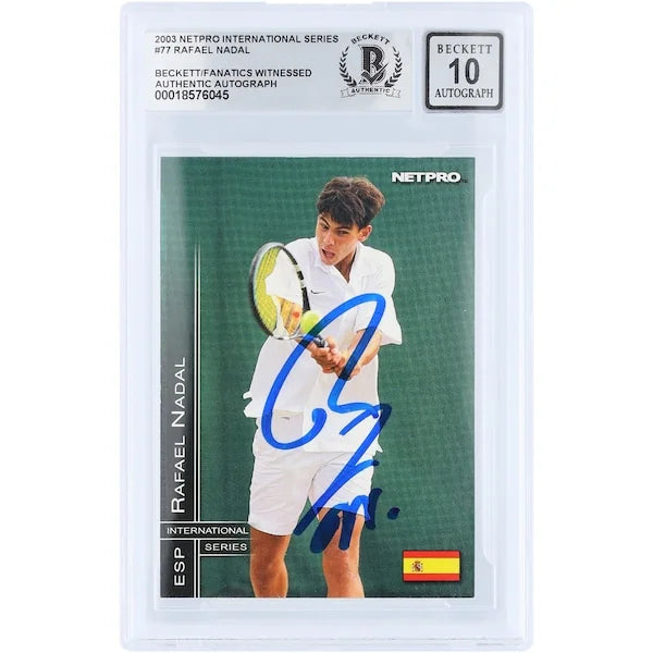 Rafael Nadal Signed 2003 NetPro International Series #77 Rookie Card | Beckett 10