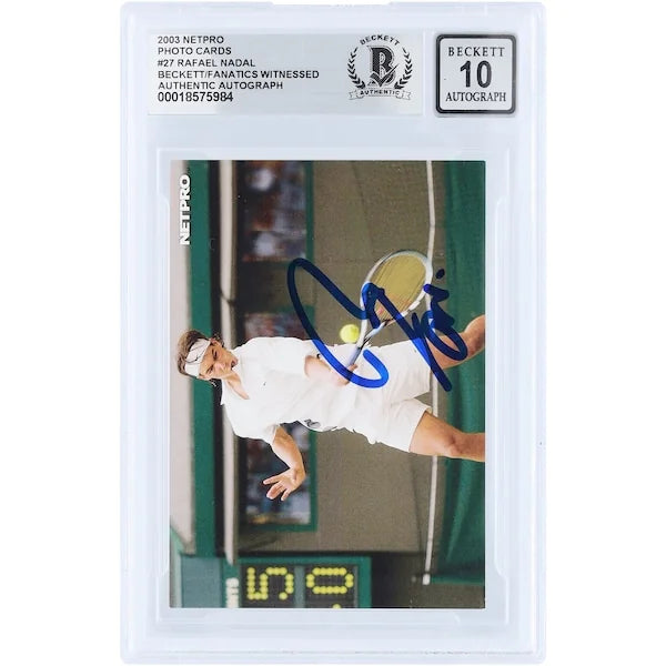 Rafael Nadal Signed 2003 NetPro Photo Card #27 | Beckett 10 Rookie