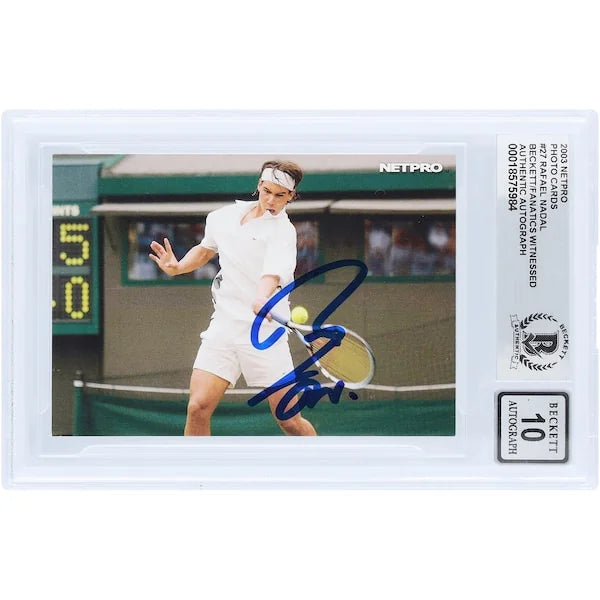 Rafael Nadal Signed 2003 NetPro Photo Card #27 | Beckett 10 Rookie