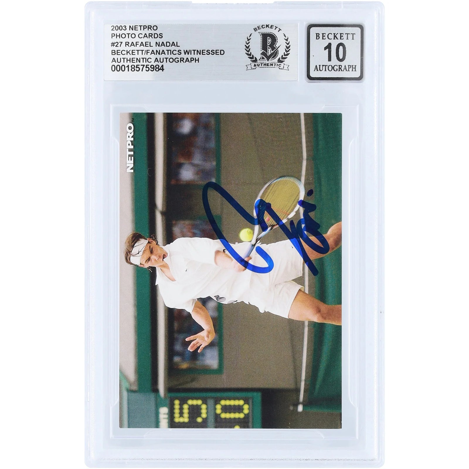 Rafael Nadal Signed 2003 NetPro Photo Card #27 | Beckett 10 Rookie