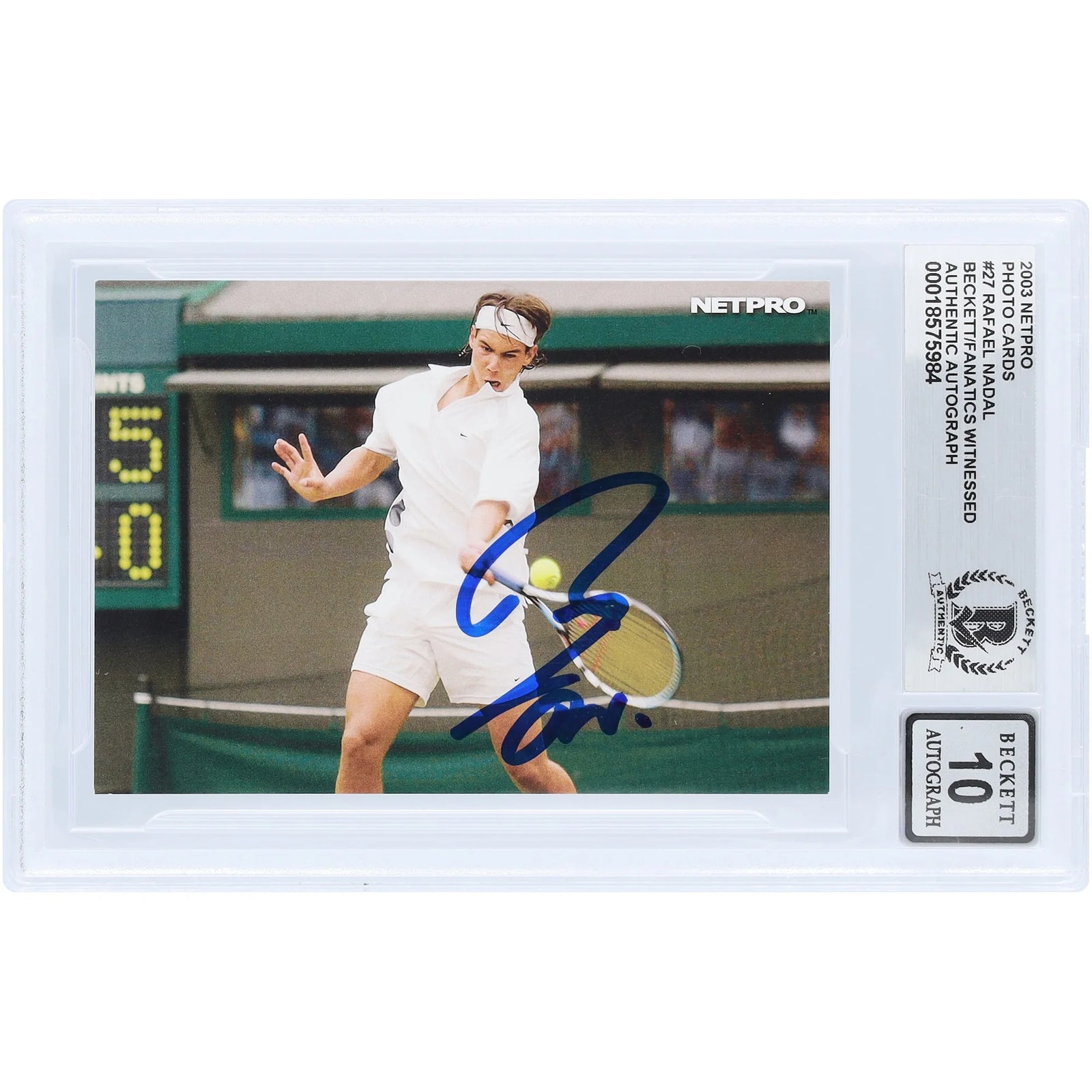 Rafael Nadal Signed 2003 NetPro Photo Card #27 | Beckett 10 Rookie