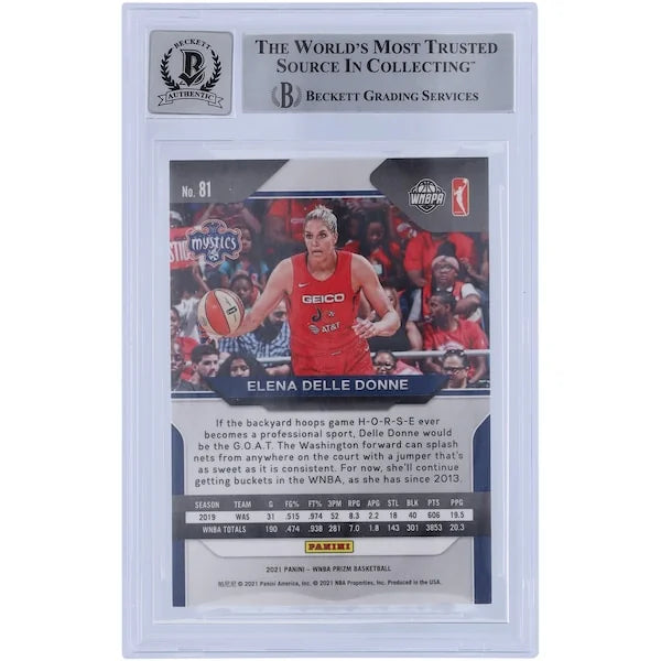 Elena Delle Donne Signed 2021 Panini Prizm #81 Card | BGS 10 Autograph