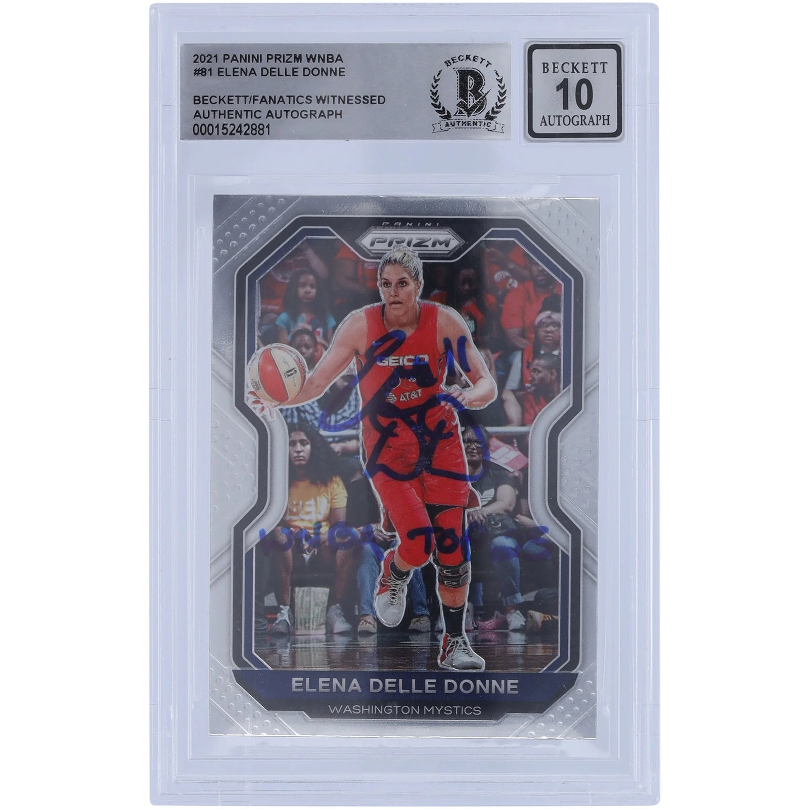 Elena Delle Donne Signed 2021 Panini Prizm #81 Card | BGS 10 Autograph