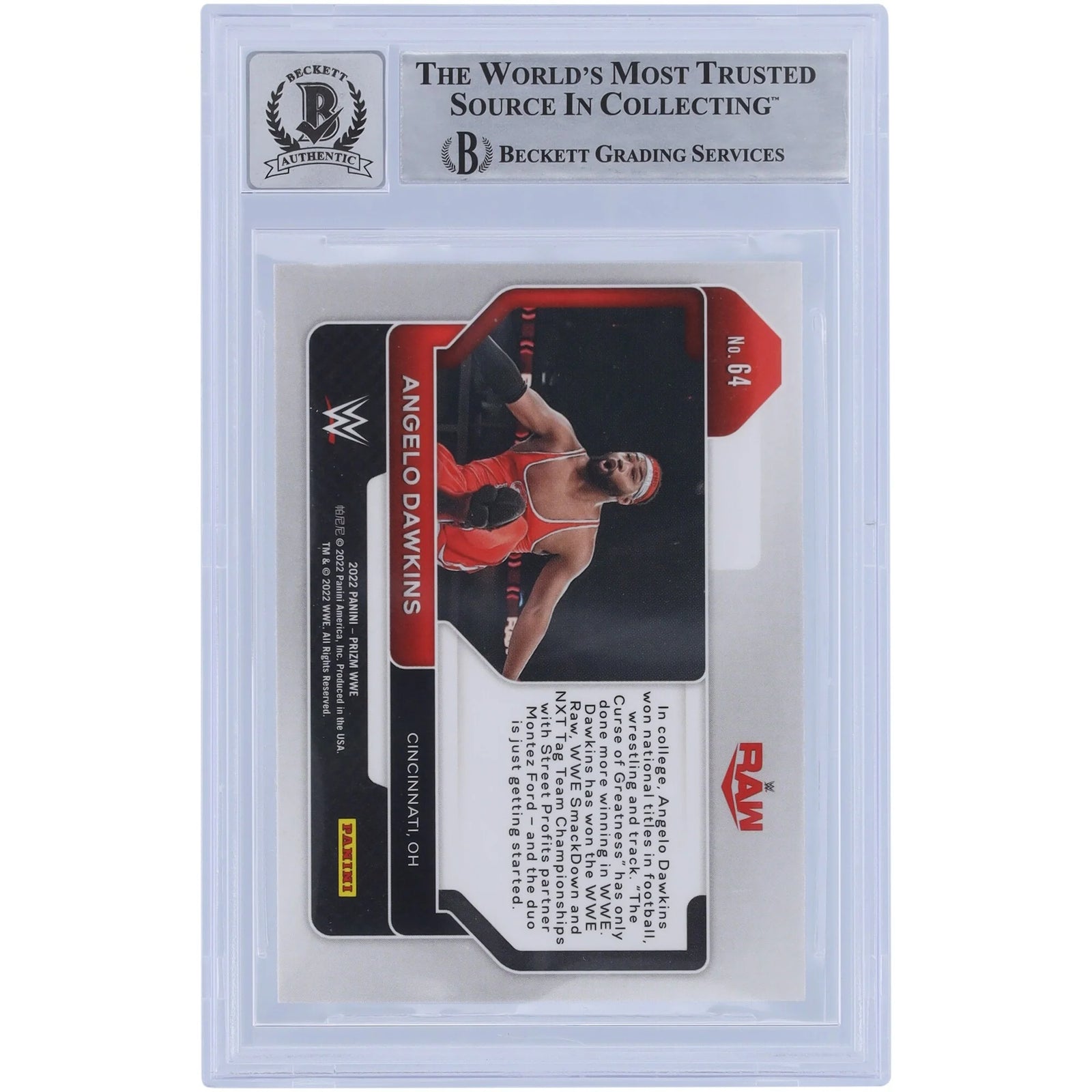 Angelo Dawkins Signed 2022 Panini Prizm #64 | BGS 10 Autograph