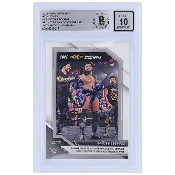 Santos Escobar Signed 2022 Panini NXT Highlights #1 | Beckett 10
