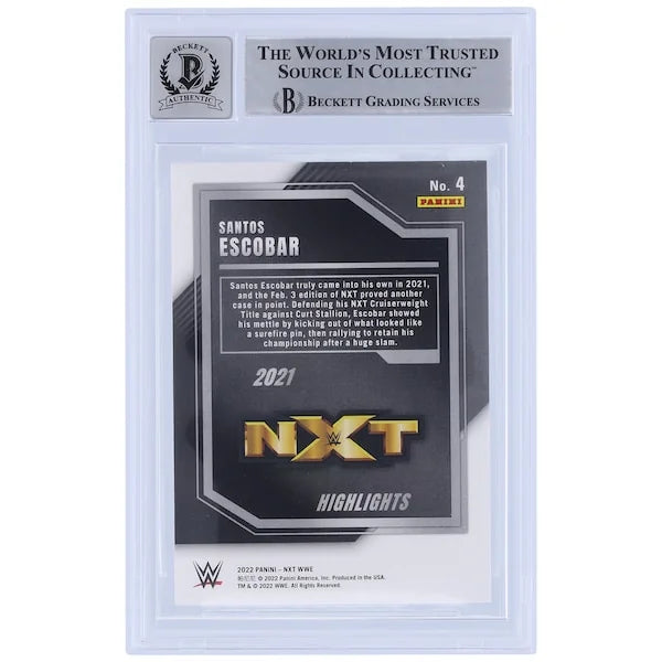 Santos Escobar Signed 2022 Panini NXT Highlights #1 | Beckett 10