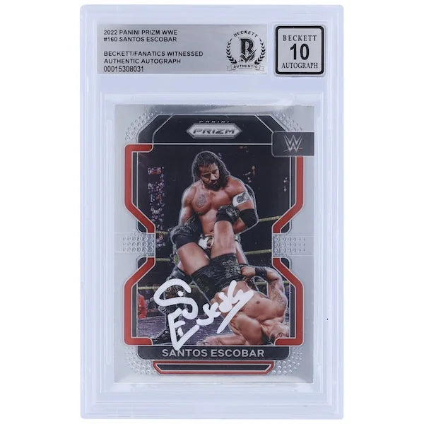 Santos Escobar Signed 2022 Panini Prizm #160 | Graded 10