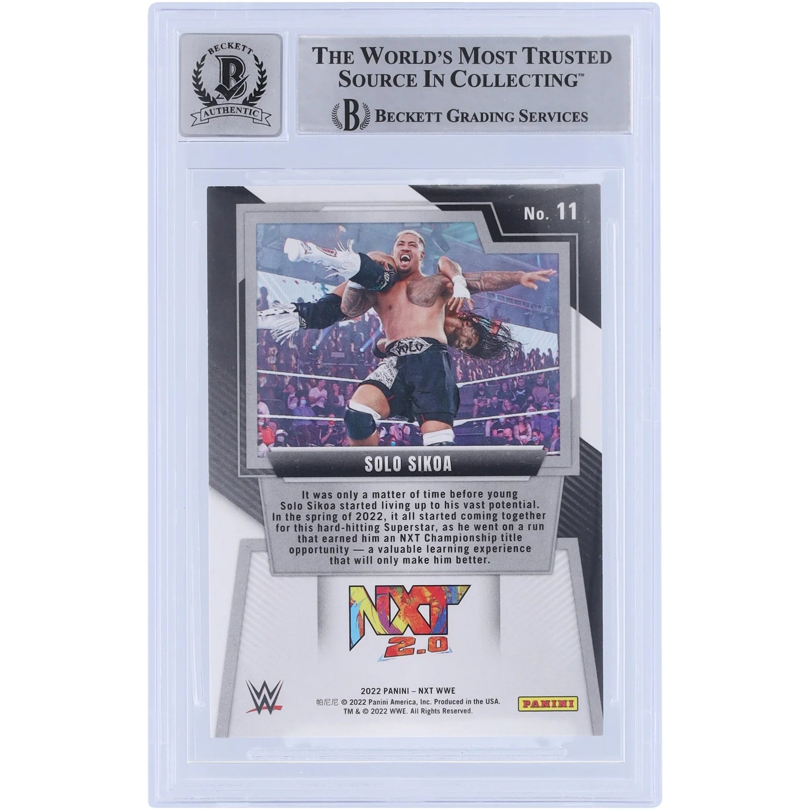 Solo Sikoa Signed 2022 Panini NXT 2.0 #11 Rookie Card | BGS 10