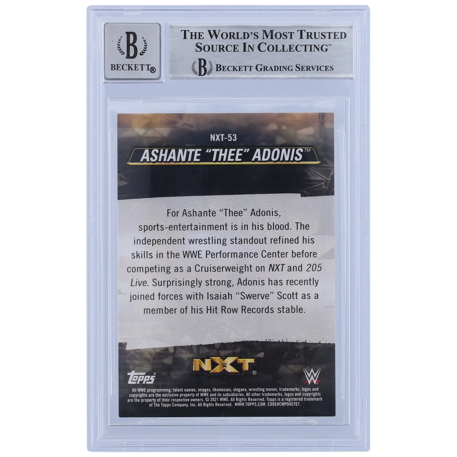Ashante Thee Adonis Signed 2021 Topps We Are NXT #NXT-53 Card | Graded 10