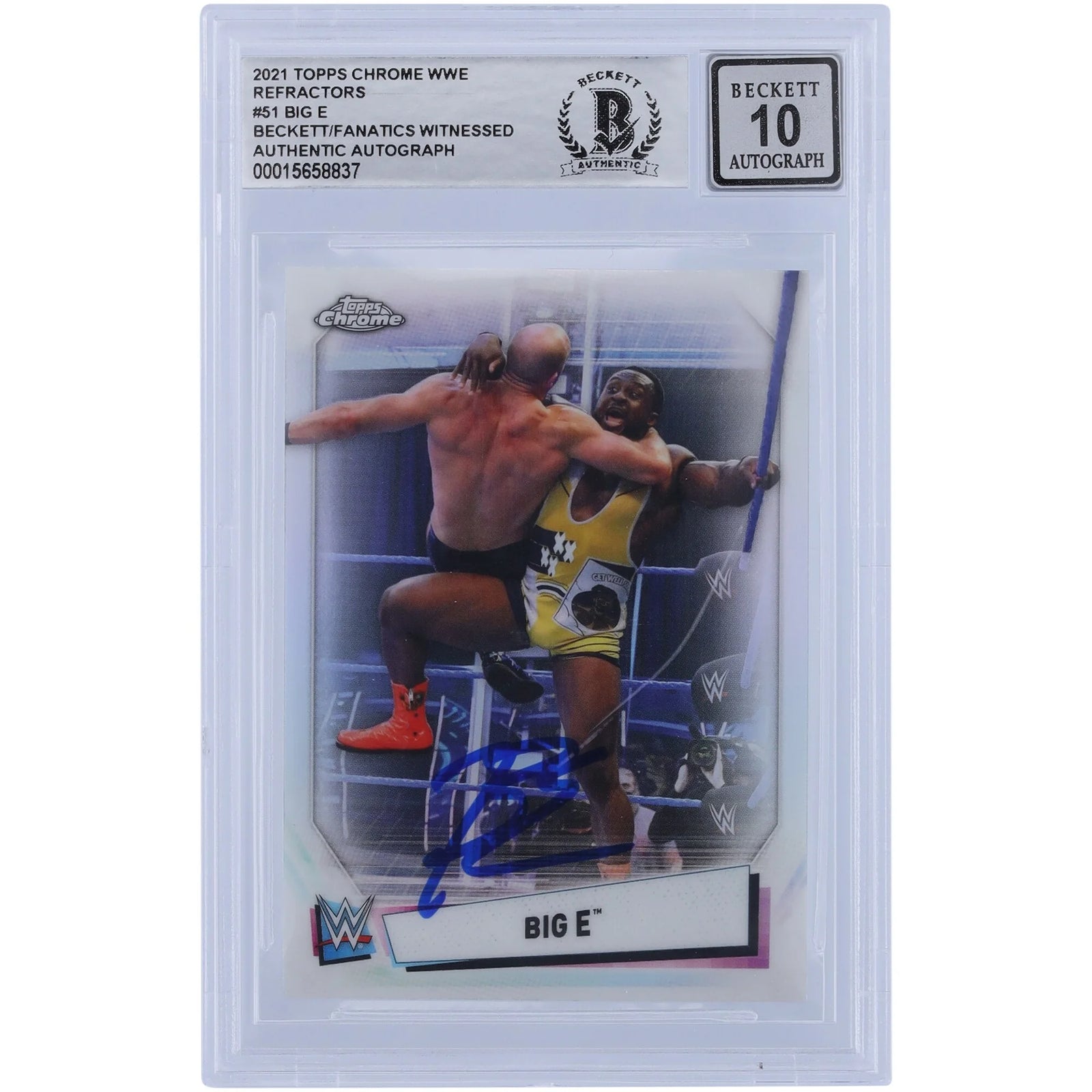Big E Signed 2021 Topps Chrome Refractors #51 | Beckett 10