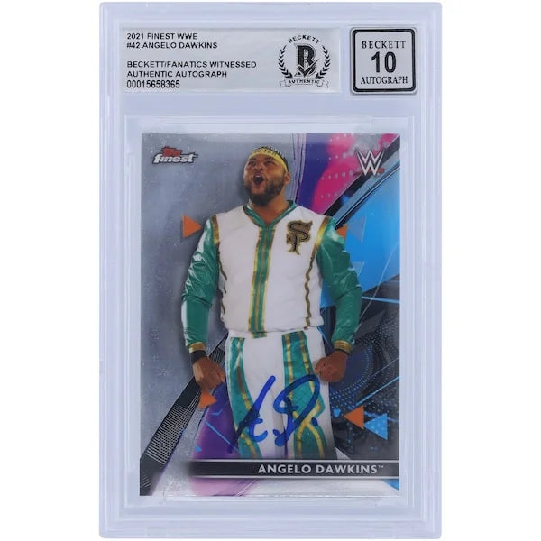 Angelo Dawkins Signed 2021 Topps Finest #42 Card | Beckett 10