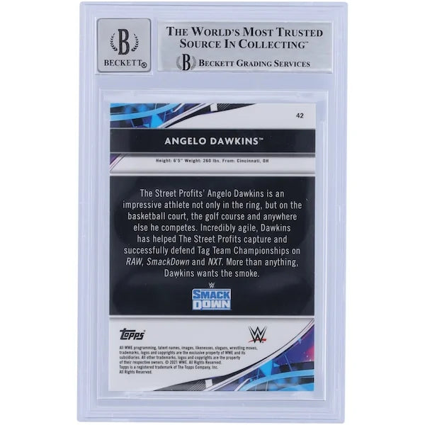 Angelo Dawkins Signed 2021 Topps Finest #42 Card | Beckett 10