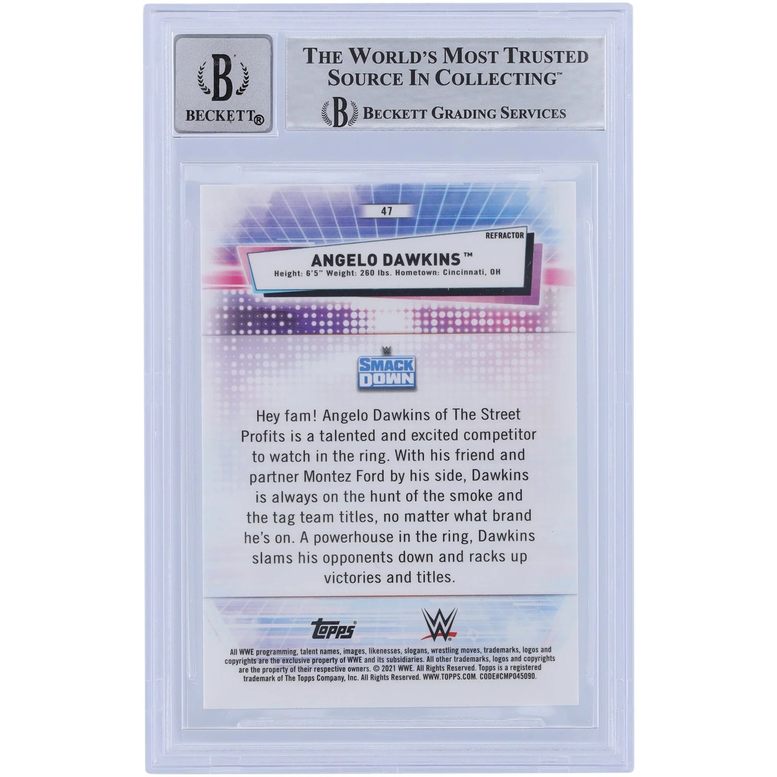 Angelo Dawkins Signed 2021 Topps Finest Refractors #42 | Graded 10
