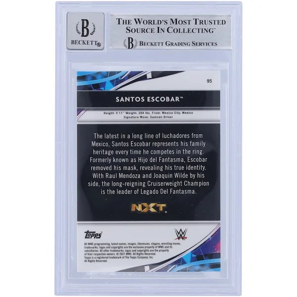 Santos Escobar Signed 2021 Topps Finest X-Factors #95 | Beckett 10